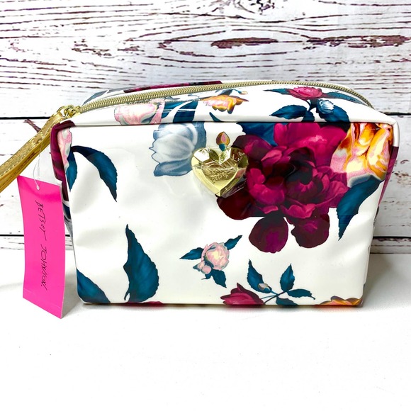 Betsey Johnson Handbags - Betsey Johnson Floral Cosmetic Loaf Case